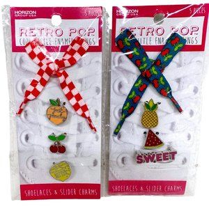 Retro Pop Fruity Shoelaces & Slider Charms